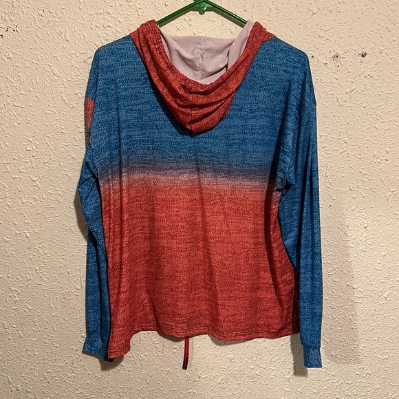 NWT Lily by Firmiana Red and Blue Hoodie Sweatshirt - Size Medium - Picture 2 of 6